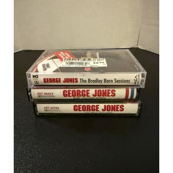 Set of 3 George Jones Cassette Tapes Bradley Barn Sessions Wine Colored Roses - Picture 2 of 4